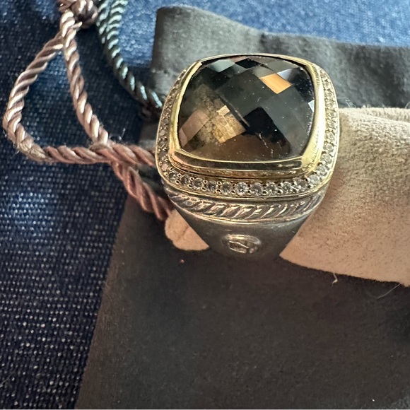 David Yurman Authentic Albion Smoky Qtz., Sterling Silver/18K Gold, Pave Diamond - Picture 2 of 11